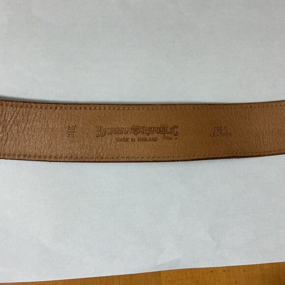 Vintage 80s Banana Republic Save The Tiger Brown Leather Tooth Toggle Belt 30 - Picture 5 of 5